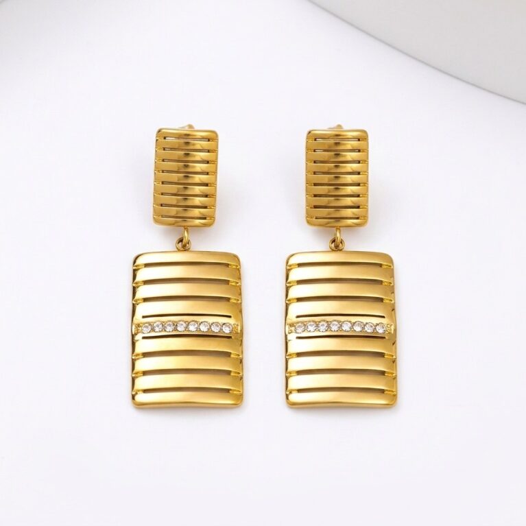 Aurora Earrings - Ατσάλινα Κρεμαστά Σκουλαρίκια