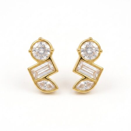 Celine Earrings - Ατσάλινα Σκουλαρίκια με Πέτρες