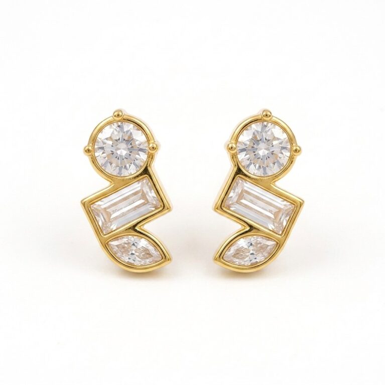 Celine Earrings - Ατσάλινα Σκουλαρίκια με Πέτρες