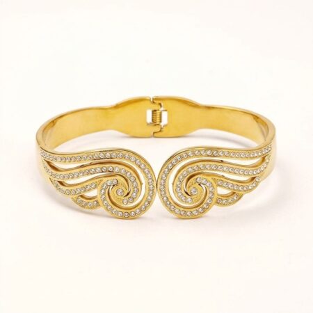 Aurelia Cuff Bracelet - Ατσάλινο Βραχιόλι με Κρύσταλλα
