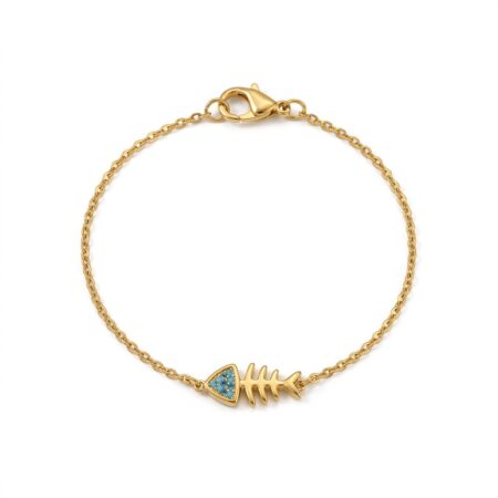 Aqua Fishbone Bracelet - Ατσάλινο Βραχιόλι με Διακοσμητικό Ψαροκόκαλο