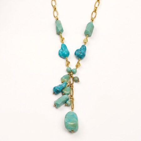 Cora Necklace - Ατσάλινο Κολιέ με Πολύχρωμες Πέτρες