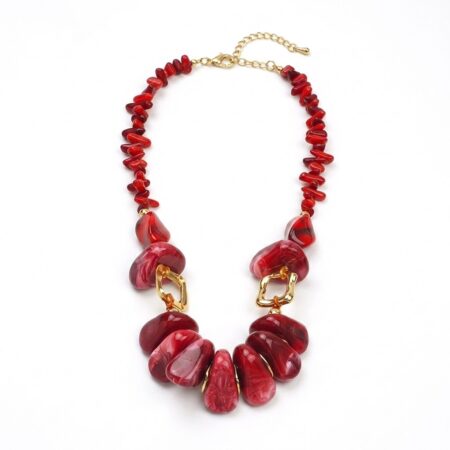 Cora Necklace - Ατσάλινο Κολιέ με Πολύχρωμες Πέτρες