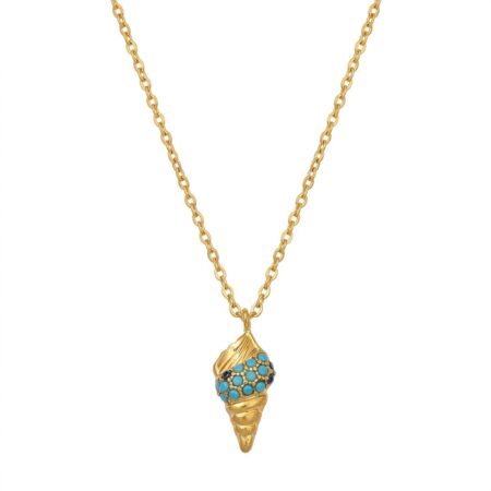 Ice Cream Necklace - Ατσάλινο Κολιέ με Κρεμαστό Παγωτό