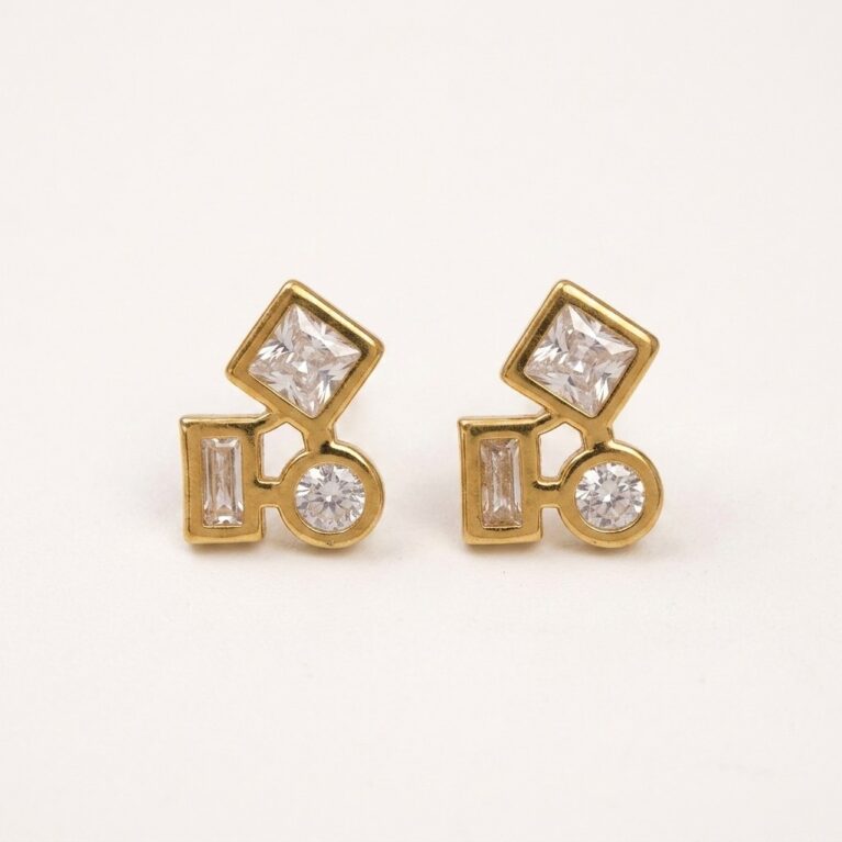 Geo Stud Earrings - Ατσάλινα Σκουλαρίκια με Γεωμετρικά Σχέδια