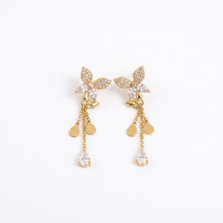 Butterfly Earrings - Ατσάλινα Σκουλαρίκια με Κρεμαστό