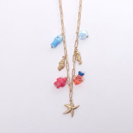 Marina Necklace - Ατσάλινο Κολιέ με Θαλασσινά Κρεμαστά