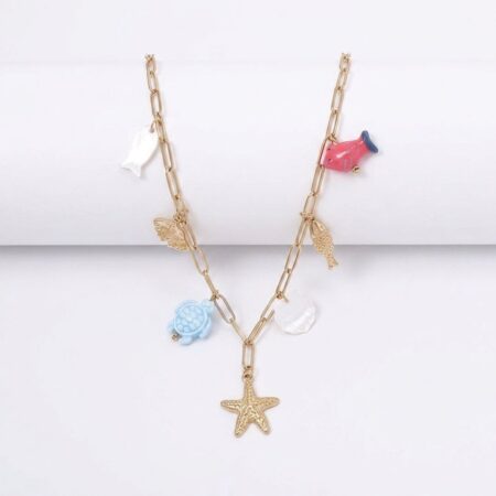 Cora Necklace - Ατσάλινο Κολιέ με Κρεμαστά