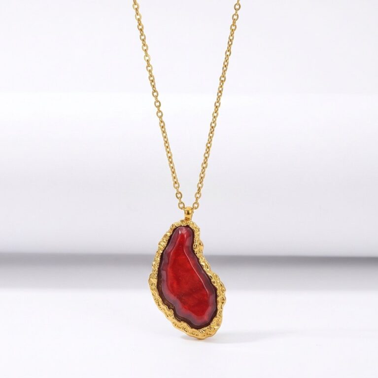 Celeste Necklace - Ατσάλινο Κολιέ με Πολύχρωμα Κρεμαστά