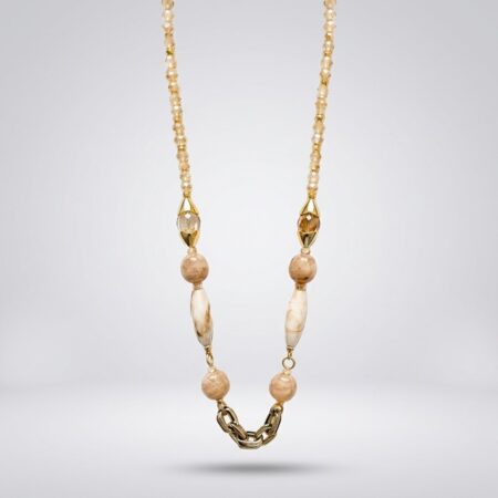 Astra Beaded Necklace - Μακρύ Κολιέ με Χάντρες και Αλυσίδα