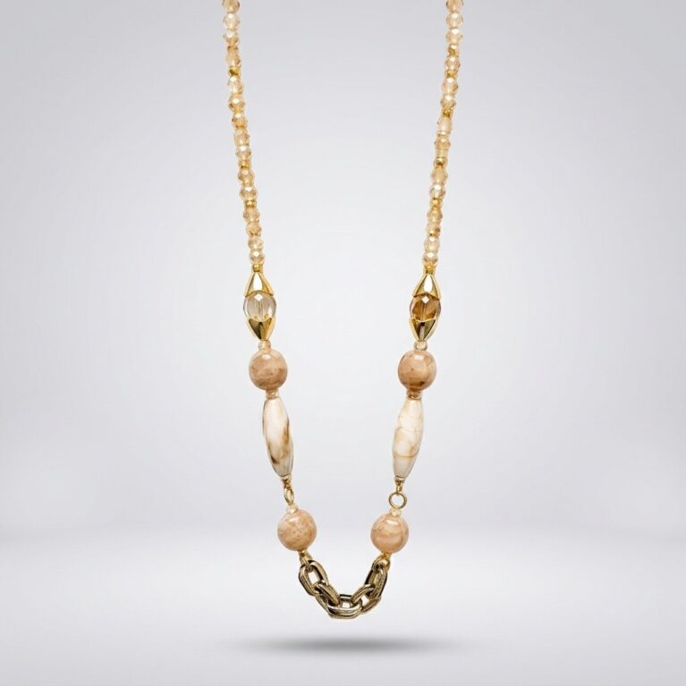 Astra Beaded Necklace - Μακρύ Κολιέ με Χάντρες και Αλυσίδα
