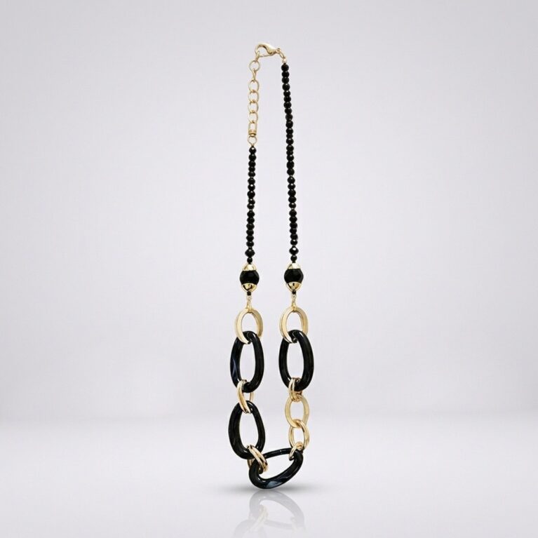 Cora Link Necklace - Μακρύ Κολιέ με Χάντρες και Ακρυλικούς Κρίκους