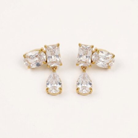 Aurora Earrings - Ατσάλινα Σκουλαρίκια με Πέτρες